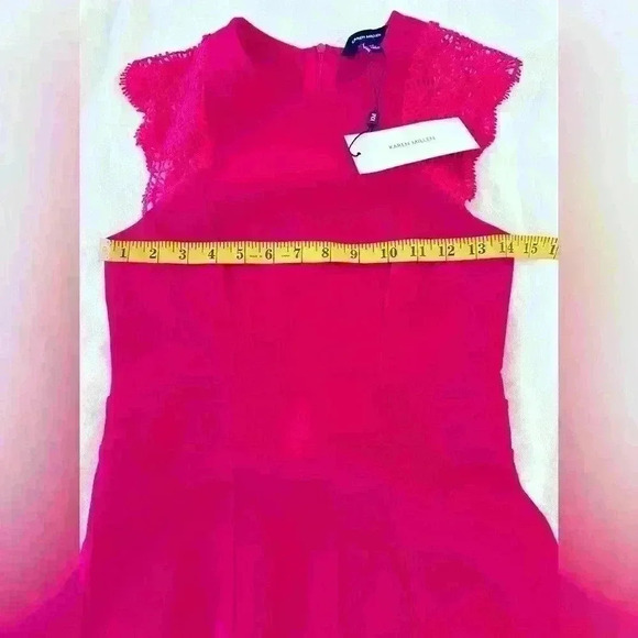 Karen Miller Lace Sleeve Jersey Pencil Midi Dress Size 4 - Picture 5 of 9